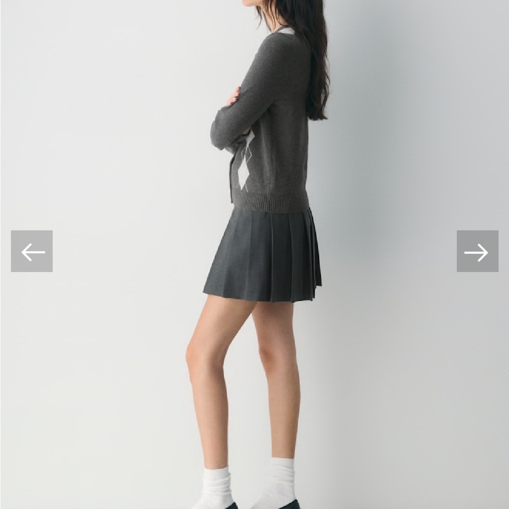 Sunday Best Olive Micro Pleated Skirt - Picture 3 of 6